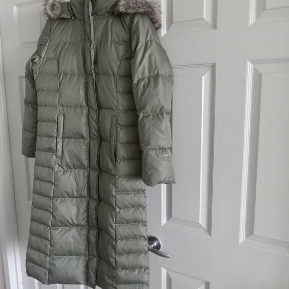 Eddie Bauer Green Puffer Coat with Fur Trim - Picture 2 of 10